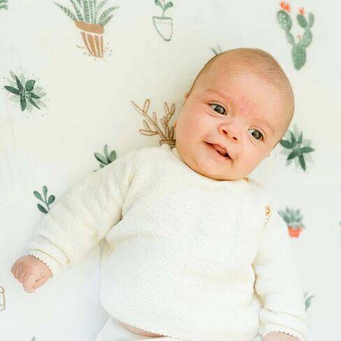 Little Unicorn Premium Crib Sheet | Breathable & Super-Soft Muslin Fabric (Prickle Pots) in Kuwait