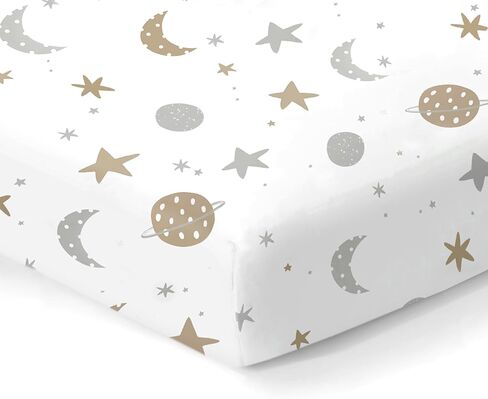 100% Organic Cotton Fitted Sheets for Standard Crib and Toddler Mattresses/Pads 28" x 52" and up to 6" Thick. Boys and Girls. Compatible with Dream On Me, Safety 1st, Newton, and Other Brands in Kuwait