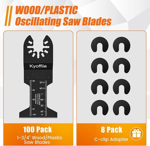 100Pcs Oscillating Saw Blades, 1-3/4" Quick Release Multi Tool Blades Kits Universal Oscillating Tool Blades Wood Plastic Multitool Blades Compatible with Dewalt Ryobi Makita Bosch Craftsman in Kuwait