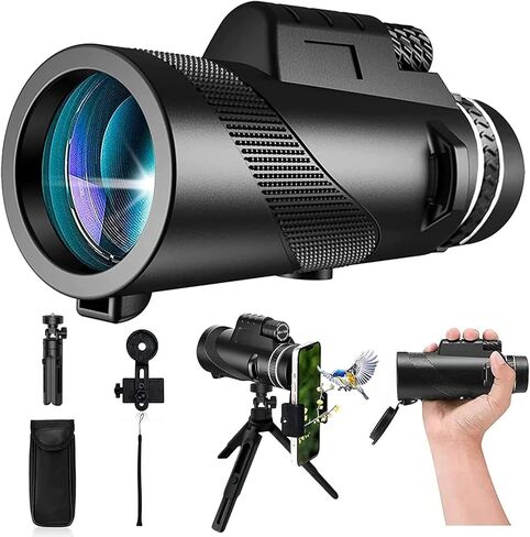Monocular-Telescope 80x100 High Powered Monoculars High Definition for Adults High Powered with Smartphone Adapter Telescope Bird Watching Travel Camping Hiking in Kuwait