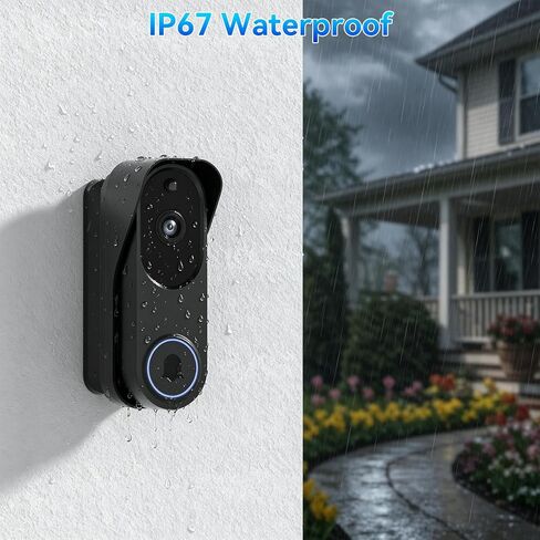 Doorbell Mount for Orbitell, Adjustable Swivel Angle (40° to 140°) Anti-Theft Bracket, Weatherproof Video Doorbell Holder, Mounting Bracket Holder Accessories for Apartment Rentals, Business - Black in Kuwait