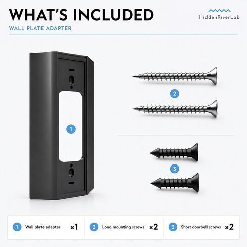 Proprietary Wall Plate Adapter for Ring Wired Doorbell Plus 2nd Gen, Wired Doorbell 2nd Gen and Eufy T8222 - Cleaner Install, Wiring Clearance and Single-Gang Box Coverage - Black in Kuwait