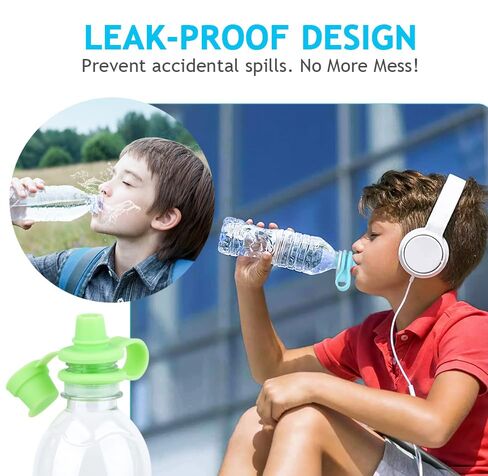 Water Bottle Spout Adapter for Toddlers, 4 Pack No Spill Water Bottle Topper, BPA-Free Silicone, Leakproof, Reusable & Easy-to-Use, Travel Toddler Essentials in Kuwait