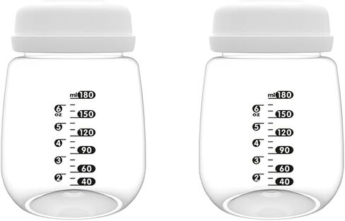 2pcs Breast Pump Collection Bottles for Spectra S2 S1 9 Plus Motif Luna Breast Pumps, 6.oz 180ml Reusable Wide Neck Bottles with Collar and Sealing Disc, Replace for Spectra Bottle in Kuwait