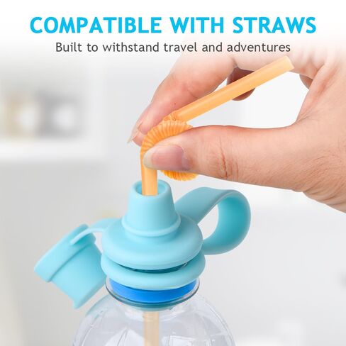 Water Bottle Spout Adapter for Toddlers, 4 Pack No Spill Water Bottle Topper, BPA-Free Silicone, Leakproof, Reusable & Easy-to-Use, Travel Toddler Essentials in Kuwait