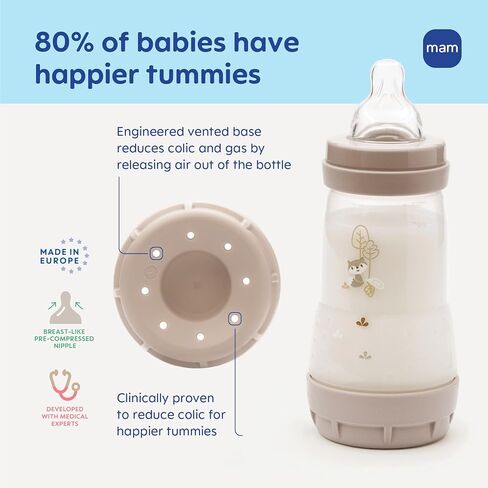 MAM Grow with Baby Anti-Colic+ Bottle & Pacifier Set 0+ Months, Unisex in Kuwait