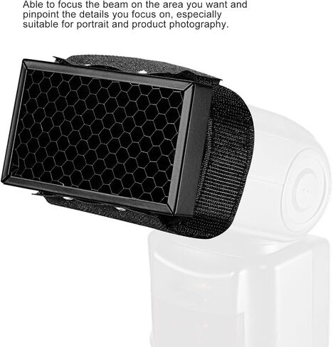 Diyeeni 50 Degree Grid Camera Flash Cover Light Diffuser with Rubber Mount for Speedlight Studio Photography Moonlight Equipment in Kuwait