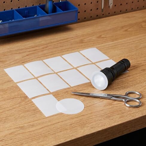 Lurrose 12pcs LED Light Diffuser Film Sheet, Adhesive Sticker Diffuser Filter Panel, White Soft Light Diffusing Film Paper for Home or Photography .4x2.4 inch in Kuwait