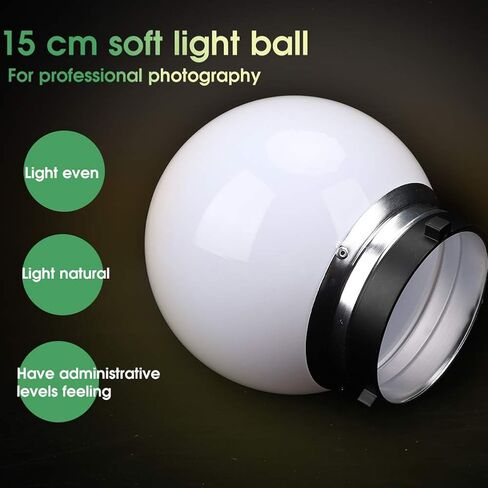 15cm Soft Light Ball Flash Lampshade Diffuser, Universal Studio Light Modifier for Bowens Mount 360 Even Lighting Globe for Portrait Product Wedding Photography in Kuwait