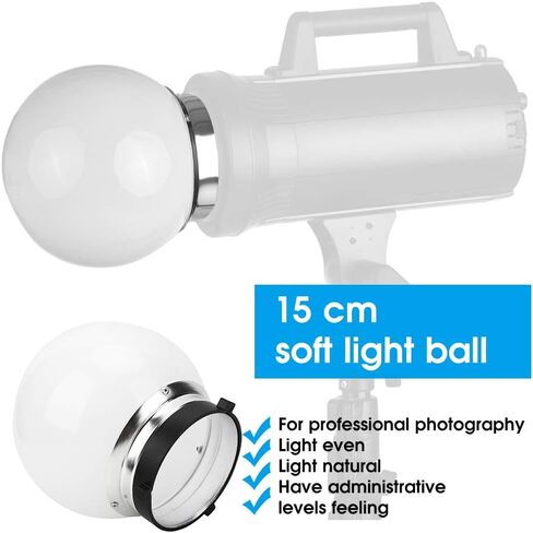 15cm Soft Light Ball Flash Lampshade Diffuser, Universal Studio Light Modifier for Bowens Mount 360 Even Lighting Globe for Portrait Product Wedding Photography in Kuwait