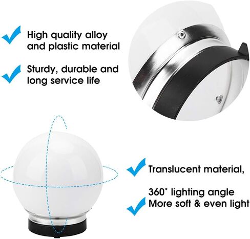 15cm Soft Light Ball Flash Lampshade Diffuser, Universal Studio Light Modifier for Bowens Mount 360 Even Lighting Globe for Portrait Product Wedding Photography in Kuwait