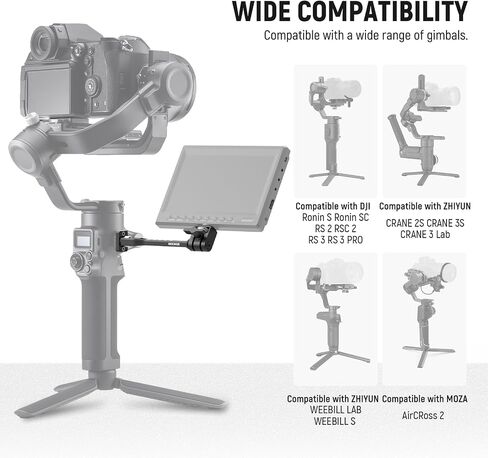 NEEWER Adjustable Field Monitor Mount, 360° Rotating Camera Monitor Holder with 1/4 Inch Thread, Compatible with DJI RS4 Pro RS3 RS2 RSC2 ZHIYUN Crane 2S Crane 3 3S WEEBILL-S MOZA Gimbals, GA005 in Kuwait