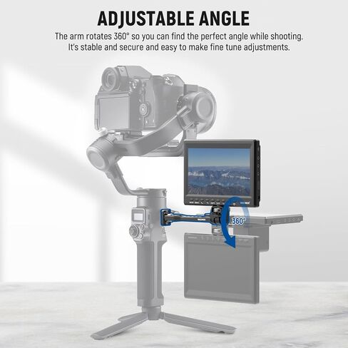 NEEWER Adjustable Field Monitor Mount, 360° Rotating Camera Monitor Holder with 1/4 Inch Thread, Compatible with DJI RS4 Pro RS3 RS2 RSC2 ZHIYUN Crane 2S Crane 3 3S WEEBILL-S MOZA Gimbals, GA005 in Kuwait