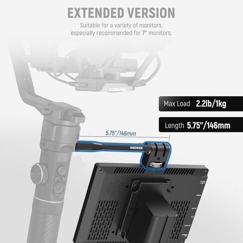 NEEWER Adjustable Field Monitor Mount, 360° Rotating Camera Monitor Holder with 1/4 Inch Thread, Compatible with DJI RS4 Pro RS3 RS2 RSC2 ZHIYUN Crane 2S Crane 3 3S WEEBILL-S MOZA Gimbals, GA005 in Kuwait