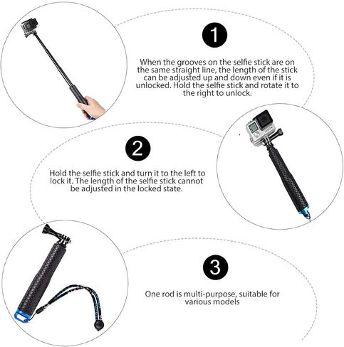 Toddmomy Waterproof Aluminum Alloy Camera Monopod 19-inch Telescopic Compact Monopod for Digital Cameras and Camcorders with Rubber Grip, Multi-Purpose Photography Accessories for Outdoor in Kuwait