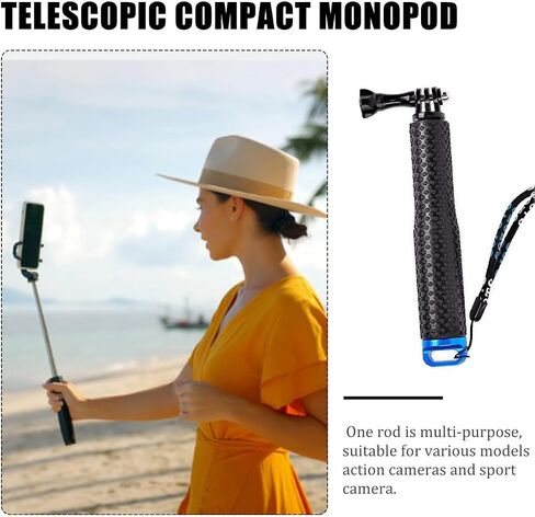 Toddmomy Waterproof Aluminum Alloy Camera Monopod 19-inch Telescopic Compact Monopod for Digital Cameras and Camcorders with Rubber Grip, Multi-Purpose Photography Accessories for Outdoor in Kuwait