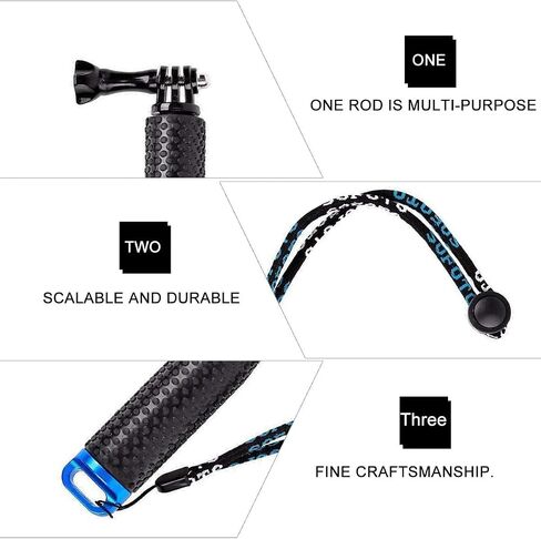 Toddmomy Waterproof Aluminum Alloy Camera Monopod 19-inch Telescopic Compact Monopod for Digital Cameras and Camcorders with Rubber Grip, Multi-Purpose Photography Accessories for Outdoor in Kuwait