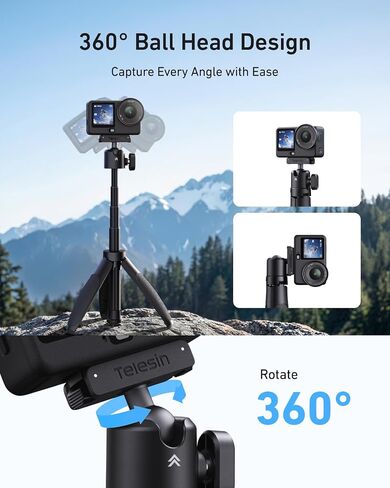 TELESIN Mini Selfie Stick Tripod, Magnetic Quick Release Selfie Sticks in Kuwait