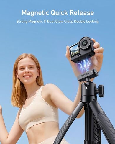 TELESIN Mini Selfie Stick Tripod, Magnetic Quick Release Selfie Sticks in Kuwait