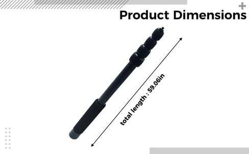 5-Section Extendable Selfie Stick, 61 in Aluminum Alloy Camera Boom Pole, 6.6 lbs / 3 kg Load Capacity, Anti-Slip Grip, Compatible with Insta360 Camera, 1/4" Threaded Mount in Kuwait