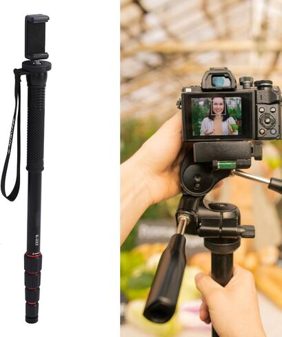 Aluminum Alloy Camera Monopod, 5 - Section Extendable Monopod with 3/8 Inch Threaded Hole, 11 lb Load Capacity, Portable Phone Monopod for DSLR and Action Cameras in Kuwait