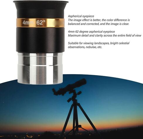 Tbest 62 Degree Aspheric Eyepiece 4mm Length 1.25 Inch Telescope Eyepiece with Fully Coated Optics for Lunar and Planetary Observation in Kuwait