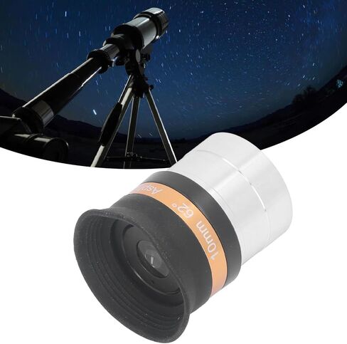 10mm Aspherical Wide Angle Eyepiece for 1.25 Inch Astronomical Telescope, 62 Degree Field of View, Multi - Coated Optical Glass with Soft Eye Cup, Aluminum Alloy in Kuwait