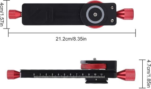 Macro Photography Slider, Precision Focus Rail with Ultra Fine Adjustment and 10kg Load Capacity for Professional Macro Photography Aluminum Alloy Black Red in Kuwait