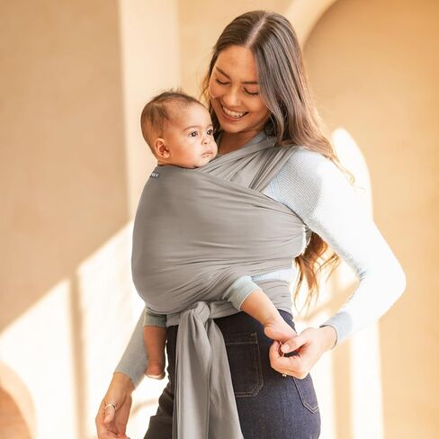 Moby Basics Baby Wrap Carrier for Newborns to Toddlers (8-33lbs), Infant Sling Carrier, Lightweight & Hands Free Design, Adjustable for All Body Types (Morning Dove) in Kuwait