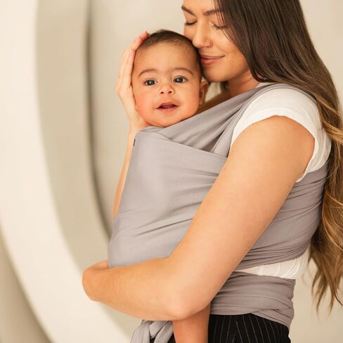 Moby Basics Baby Wrap Carrier for Newborns to Toddlers (8-33lbs), Infant Sling Carrier, Lightweight & Hands Free Design, Adjustable for All Body Types (Morning Dove) in Kuwait