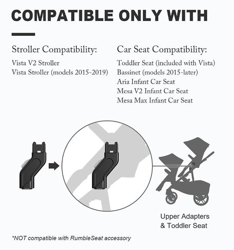 Upper Adapter Accessories Compatible with UPPAbaby Vista, Vista V2, Vista V3 Strollers/Bassinet, Toddler Sea, Infant Car Seats (Aria, Mesa V2, Mesa Max) — Not Compatible with Other Models in Kuwait