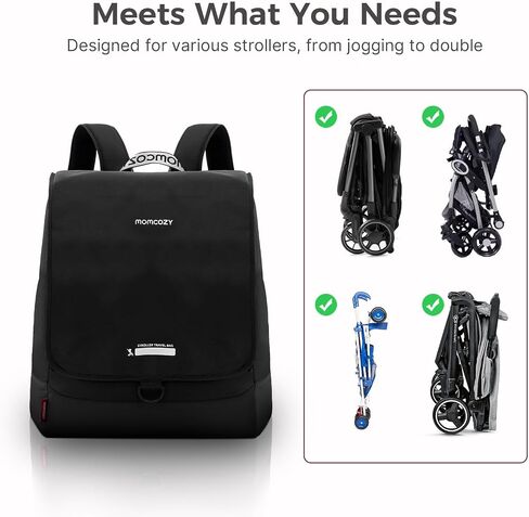 Momcozy ClickGo Stroller Travel Bag for Airplane, Handheld or Backpack | Fits Folded Strollers up to 17.3 x 22.1 x 9.8 in, Compatible with Selected Major Brands in Kuwait