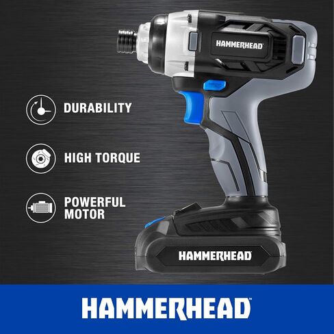 Hammerhead 20V Cordless 2-Tool Combo Kit: Drill and Impact Driver with 1.5Ah Battery and Charger - HCC2020 in Kuwait