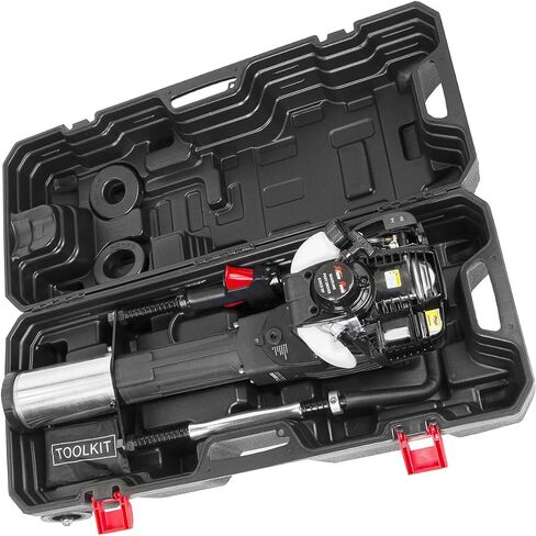 XtremepowerUS 38cc Gas Powered Fence Post Driver, 4-Stroke T-Post Driver, Heavy Duty Gasoline Pile Driver for T-Posts, Ground Rods & Steel Stakes, EPA Certified, Rolling Carry Case in Kuwait
