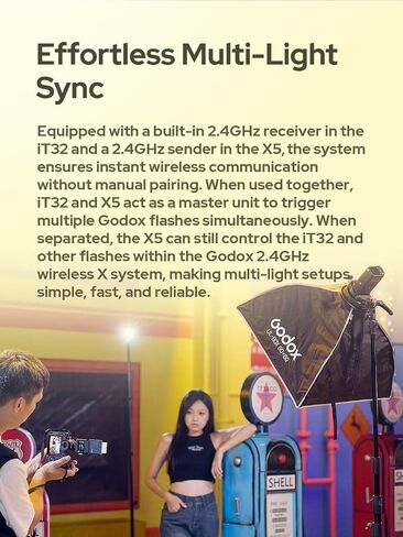 Godox IT32 Camera Flash with X5N Flash Trigger for Nikon Cameras, TTL HSS Touchscreen, Hotshoe & Trigger 2-in-1, 510 Full Power Flashes, LED Modeling Light, Lithium Battery, with Reflector & Diffuser in Saudi Arabia