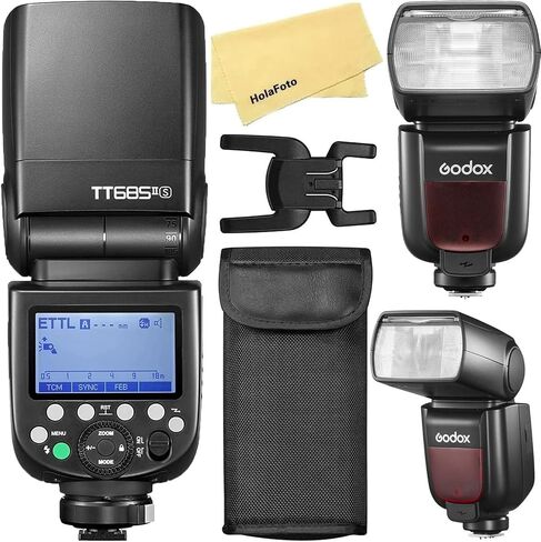 Godox TT685II-S GN60 Speedlite Camera Flash for Sony Camera | 2.4G Wireless X System, HSS 1/8000s, 0.1-2.6s Recycle Time, 330 Full Power Pops, TCM Instant Conversion,Quick-Release Lock in Kuwait