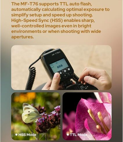 Godox MF-T76 S MF-T76S TTL Macro Twin Flash for Sony, 76Ws Macro Speedlight, HSS, 1.2s Recycle Time, 550 Full Power Flash, GN22.4, 2.4G Wireless, Flash for Dental, Insects, Flowers Photography in Kuwait