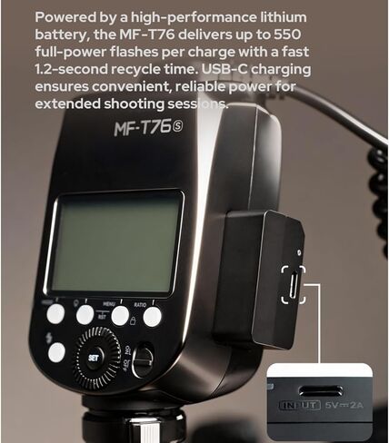 Godox MF-T76 S MF-T76S TTL Macro Twin Flash for Sony, 76Ws Macro Speedlight, HSS, 1.2s Recycle Time, 550 Full Power Flash, GN22.4, 2.4G Wireless, Flash for Dental, Insects, Flowers Photography in Kuwait