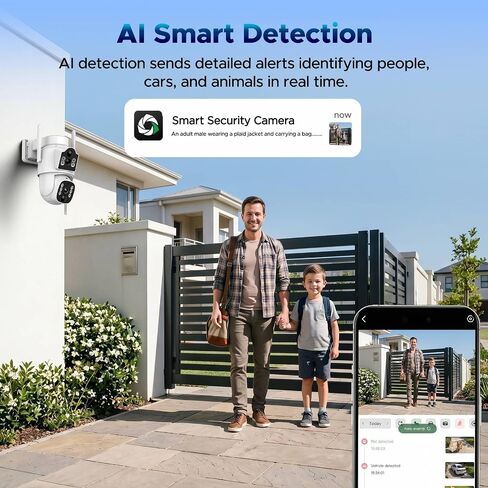VOOPEAK 4G LTE Cellular Security Camera, Dual Lens 360° PTZ Auto Tracking | Solar Camera Outdoor Wireless with SIM Card,2K HD Color Night Vision, IP66 Waterproof, 2-Way Audio,No WiFi Needed in Kuwait