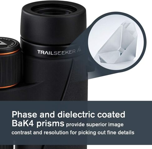 Celestron TrailSeeker 8x42 Premium Phase & Dielectric Coated Binoculars | High-Contrast Views, Fully Broadband Multi-Coated Optics, Lightweight Magnesium Body, Twist-Up Eyecups, 6.5 ft Close Focus in Kuwait