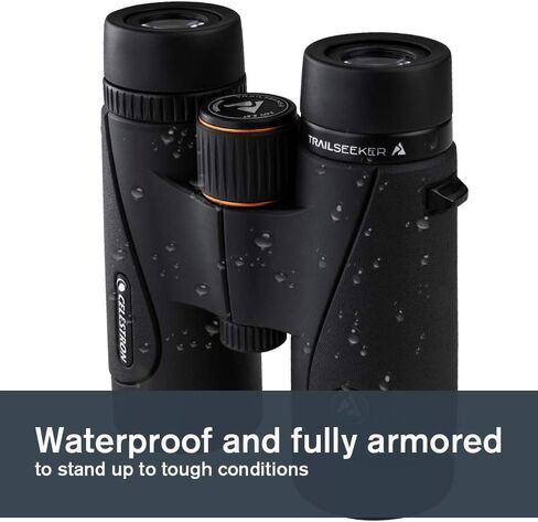 Celestron TrailSeeker 8x42 Premium Phase & Dielectric Coated Binoculars | High-Contrast Views, Fully Broadband Multi-Coated Optics, Lightweight Magnesium Body, Twist-Up Eyecups, 6.5 ft Close Focus in Kuwait