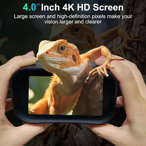 Night Vision Goggles, 4K Night Vision Binoculars for Adults with 8000mAh Rechargeable Battery, 4.0 HD Screen, 5X Digital Zoom, 7 Levels IR, 64GB Card,1968FT Range for Hunting & Camping in Kuwait