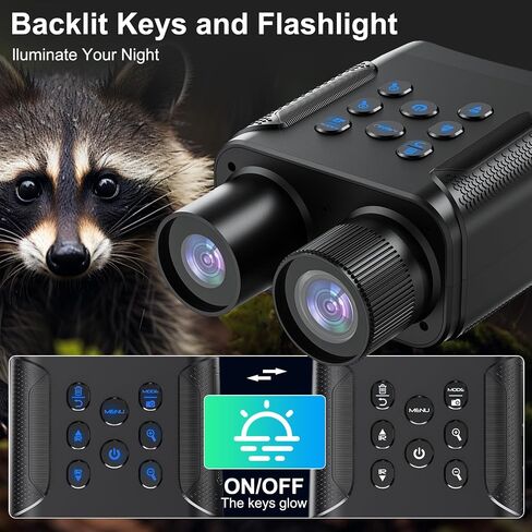 Night Vision Goggles, 4K Night Vision Binoculars for Adults with 8000mAh Rechargeable Battery, 4.0 HD Screen, 5X Digital Zoom, 7 Levels IR, 64GB Card,1968FT Range for Hunting & Camping in Kuwait