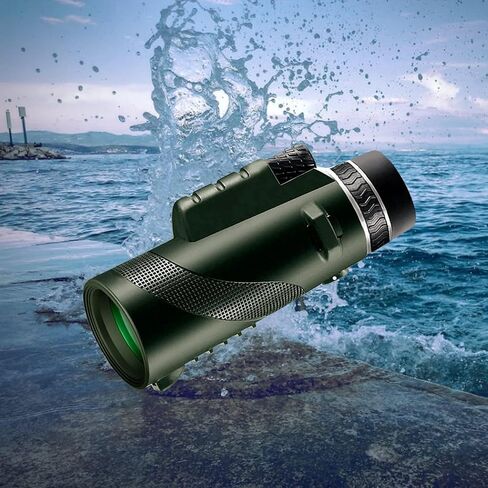 Monocular-Telescope 80x100 High Powered Monoculars High Definition for Adults High Powered with Smartphone Adapter Telescope Hunting Wildlife Bird Watching Travel Camping Hiking-Green in Kuwait