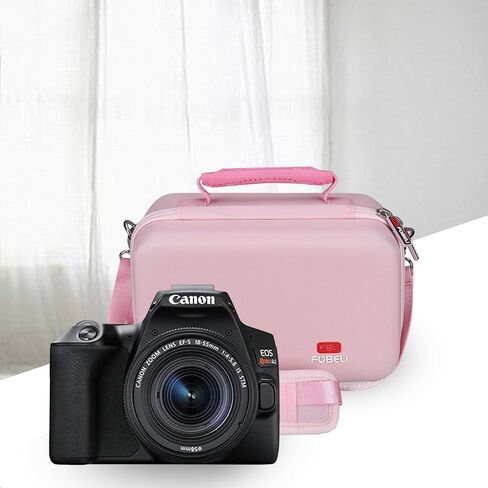 FBLFOBELI EVA Camera Case for Canon EOS Rebel T7/T8i/T5/R50/R100 | Hard EVA Shell, Shockproof & Water-Resistant, Custom Molded Interior, Detachable Shoulder Strap, Travel Storage Bag, Pink in Kuwait