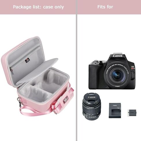 FBLFOBELI EVA Camera Case for Canon EOS Rebel T7/T8i/T5/R50/R100 | Hard EVA Shell, Shockproof & Water-Resistant, Custom Molded Interior, Detachable Shoulder Strap, Travel Storage Bag, Pink in Kuwait