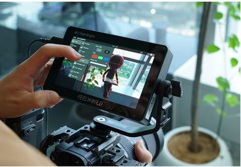 FEELWORLD F5 Prox 5.5 Inch Camera Field Monitor 1600nit High Bright Touch Screen,1920x1080 DSLR HD 4K for Filmmakers Videographer Outdoor Accurate Focus Expose with F750 Battery Carry Bag Tilt Arm in Kuwait