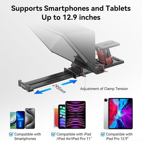 Desview P17 Teleprompter，17 inch Aluminum Alloy Liftable Teleprompter, High Display Glass, Compatible with iPad Tablet Phone DSLR Camera, No Assembly, Carry Case Included, Great for Video Making in Kuwait