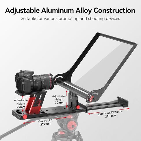 Desview P17 Teleprompter，17 inch Aluminum Alloy Liftable Teleprompter, High Display Glass, Compatible with iPad Tablet Phone DSLR Camera, No Assembly, Carry Case Included, Great for Video Making in Kuwait