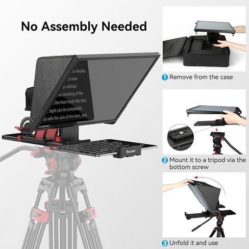 Desview P17 Teleprompter，17 inch Aluminum Alloy Liftable Teleprompter, High Display Glass, Compatible with iPad Tablet Phone DSLR Camera, No Assembly, Carry Case Included, Great for Video Making in Kuwait